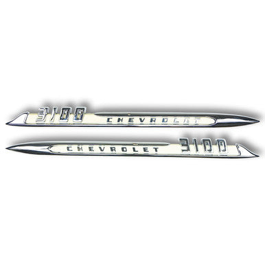 Trim Parts 1955 Chevrolet Truck Front Fender"3100" Spear Emblem, Pair - (9045)