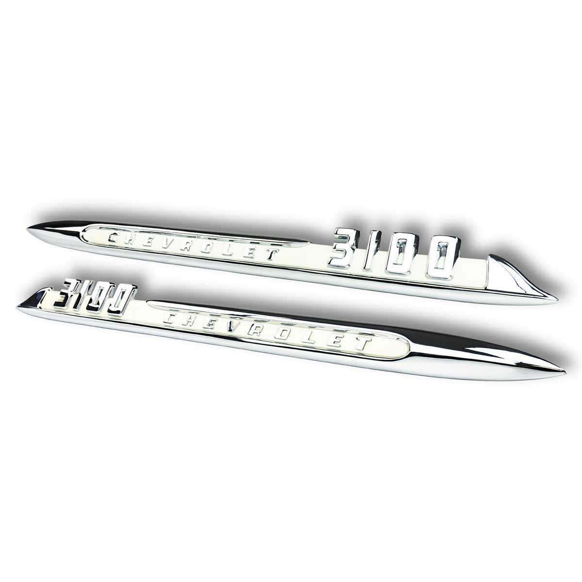 Trim Parts 1955 Chevrolet Truck Front Fender"3100" Spear Emblem, Pair - (9045)