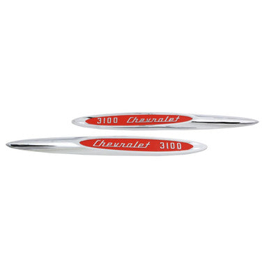 Trim Parts 1957 Chevrolet Truck Front Fender"3100" Spear Emblem, Pair - (9050)