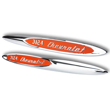 Trim Parts 1957 Chevrolet Truck Front Fender"3124" Spear Emblem, Pair - (9051)