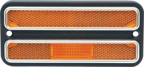 1968-72 Chevrolet, GMC Pickup, Blazer, Jimmy, Suburban; Front Side Marker Lamp & Bezel; Amber; with Deluxe Exterior