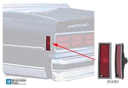 1980-90 Impala, Caprice; Rear Side Marker Lamp; LH Driver Side; GM Licensed