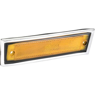 1981-91 Chevy, GMC Truck; Front Side Marker Lamp; Amber; Polished Trim Bezel & Gasket; LH, Driver Side