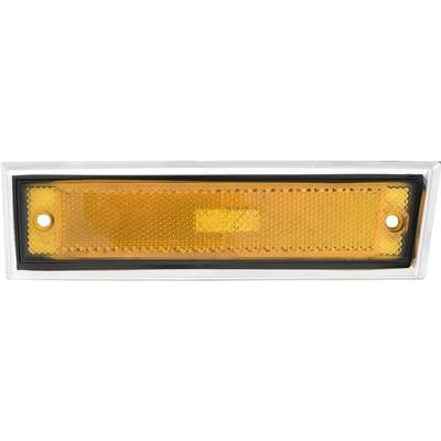 1981-91 Chevy, GMC Truck; Front Side Marker Lamp; Amber; Polished Trim Bezel & Gasket; LH, Driver Side
