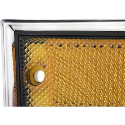 1981-91 Chevy, GMC Truck; Front Side Marker Lamp; Amber; Polished Trim Bezel & Gasket; LH, Driver Side