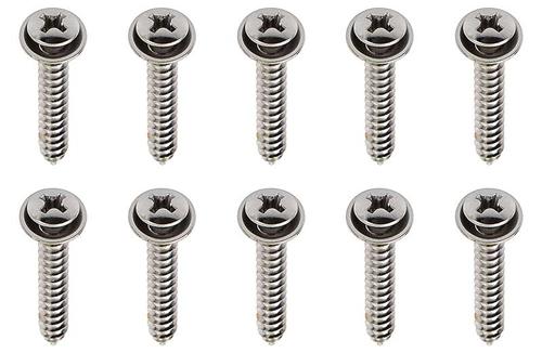 Universal Screw Set; Chrome with integral Washer;  # 8 x 1"; Set of 10; Various Models