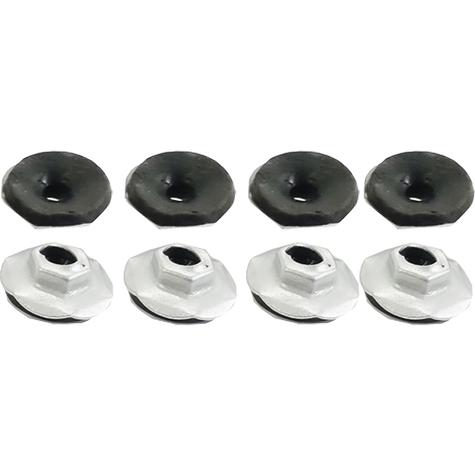 Hex Flanged Stamped Steel Thread Cutting Nut; .88mm Diameter; With Mastic Sealant; Set of 8