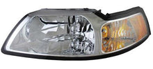 1999-04 Mustang; Headlamp Assemblies; Chrome Housing With Clear Lens & Amber Reflector