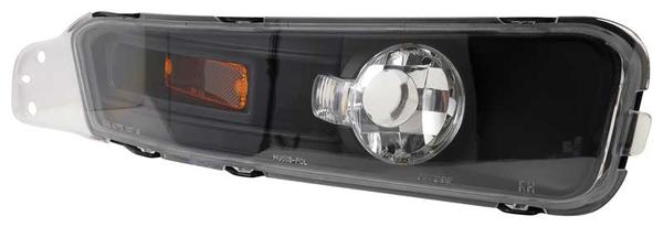 2005-09 Ford Mustang; Factory Style Front Bumper Lights; Black Housing/Clear Lens