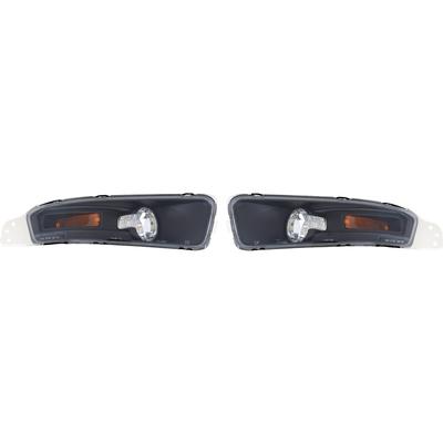 2005-09 Ford Mustang; Factory Style Front Bumper Lights; Black Housing/Clear Lens