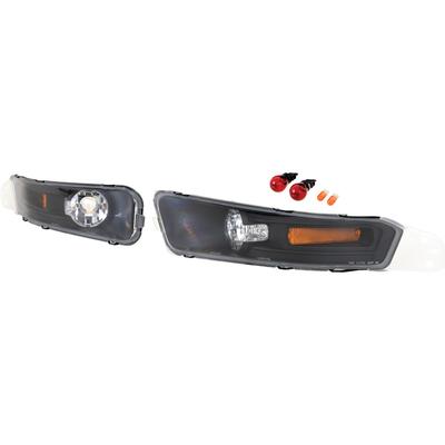 2005-09 Ford Mustang; Factory Style Front Bumper Lights; Black Housing/Clear Lens