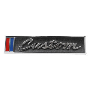 Trim Parts 1967-68 Chevrolet Truck Door “Custom” Emblem W/Fasteners, Pair - (9550)