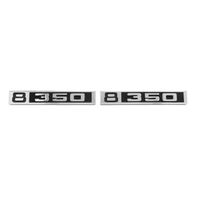 Trim Parts 1969-72 Chevrolet Truck Front Fender "8/350" Emblem W/Fasteners, Pair - (9615)