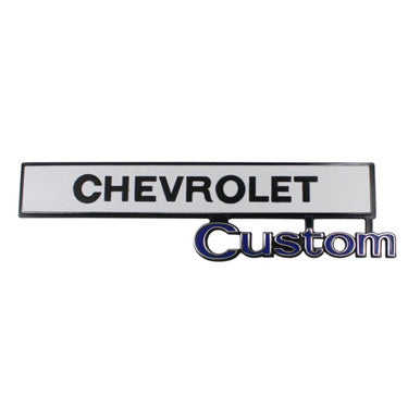 Trim Parts 1969-72 Chevrolet Truck Glove Box Door "Chevrolet Custom" Emblem, Each - (9670)