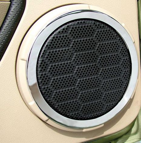 2005-09 Ford Mustang; Door Panel Lower Speaker; Smooth Chrome Trim Ring