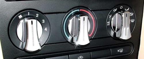 2005-11 Ford Mustang; AC Knob Cover Set; Single-Grooved Chrome