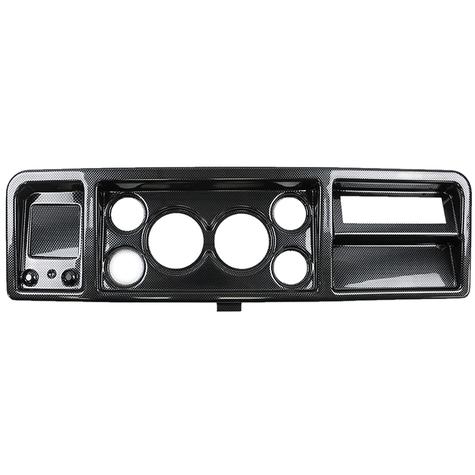 1973-79 Ford Truck; 6-Gauge Dash Panel; (2) 3-3/8" (4) 2-1/16" Holes; w/o A/C Vents; Carbon Fiber