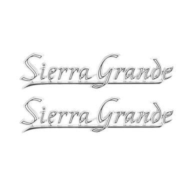 Trim Parts 1969-72 GMC Truck Rear Quarter “GMC Sierra Grande” Emblem W/Fasteners, Pair - (9760)