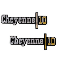 Trim Parts 1973-74 Chevrolet Truck Front Fender "Cheyenne 10" Emblem W/Fasteners, Pair - (9771)