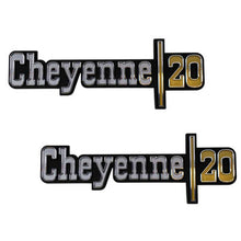 Trim Parts 1973-74 Chevrolet Truck Front Fender "Cheyenne 20" Emblem W/Fasteners, Pair - (9772)