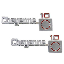 Trim Parts 1975-80 Chevrolet Truck Front Fender "Cheyenne 10" Emblem W/Fasteners, Pair - (9773)
