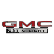 Trim Parts 1968-72 GMC Truck Front Fender “GMC 2500 V-Eight” Emblem W/Fasteners, Pair - (9830)