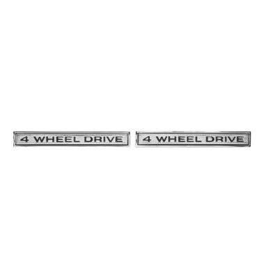 Trim Parts 1968-1972 GMC Truck Front Fender “GMC 4 Wheel Drive”” Emblem W/Fasteners, Pair - (9840)