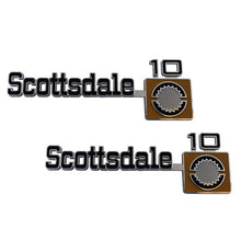 Trim Parts 1975-80 Chevrolet Truck Front Fender "Scottsdale 10" Emblems W/Fasteners, Pair - (9921)