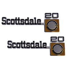 Trim Parts 1975-80 Chevrolet Truck Front Fender "Scottsdale 20" Emblems W/Fasteners, Pair - (9922)