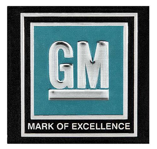1966-67 GM Mark of Excellence; Seat Belt Decal; Aqua; Each