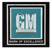 1966-67 GM Mark of Excellence; Seat Belt Decal; Aqua; Each