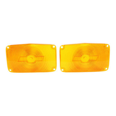 Trim Parts 1956 Chevrolet Full Size Cars Amber Parking Light Lens W/Bowtie, Pair - (A1386)