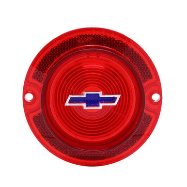 Trim Parts 1963 Chevrolet Impala Red Tail Light Lens W/Blue Bowtie, Each - (A2250F)