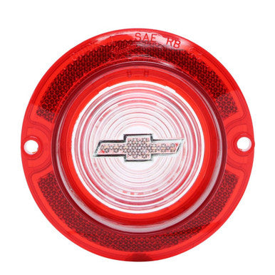 Trim Parts 1963 Chevrolet Full Size Car Red Back Up Light Lens W/Clear Bowtie, Each - (A2260B)