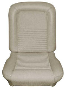 1967 Mustang Deluxe Front Bucket Seat Upholstery Parchment Sierra Vinyl - Comfortweave Inserts