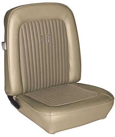 1968 Mustang Coupe with Buckets Deluxe Full Set Reproduction Upholstery; Parchment w/Comfortweave