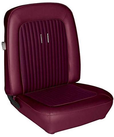 1968 Mustang Coupe with Buckets Deluxe Full Set Reproduction Upholstery; Maroon with Comfortweave
