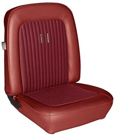 1968 Mustang Fastback with Buckets Deluxe Full Set Reproduction Upholstery - Red with Comfortweave