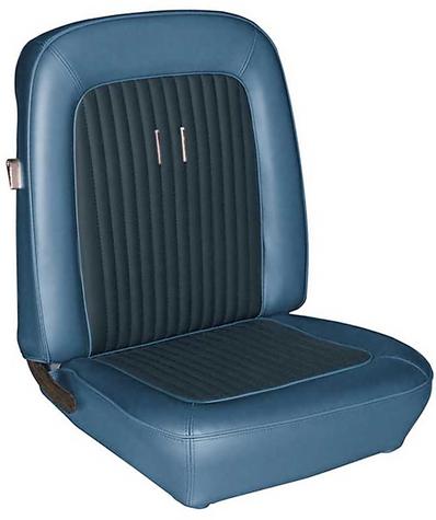 1968 Mustang Fastback with Buckets Deluxe Full Set Reproduction Upholstery; Blue with Comfortweave