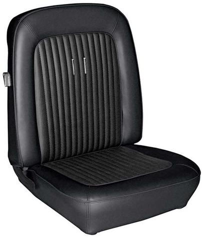 1968 Mustang Convertible w/Buckets Deluxe Full Set Reproduction Upholstery; Black with Comfortweave