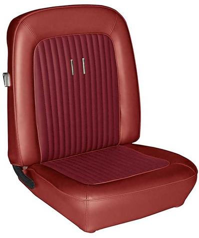 1968 Mustang Convertible w/Buckets Deluxe Full Set Reproduction Upholstery - Red with Comfortweave