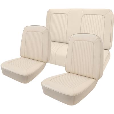 1968 Mustang Convertible w/Buckets Deluxe Full Set Reproduction Upholstery; Parchment w/Comfortweave
