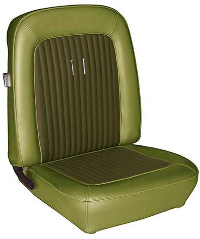 1968 Mustang Convertible w/Buckets Deluxe Full Set Reproduction Upholstery; Ivy Gold w/Comfortweave