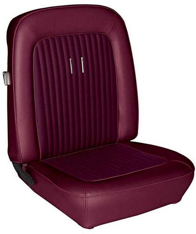 1968 Mustang Convertible w/Buckets Deluxe Full Set Reproduction Upholstery; Maroon w/Comfortweave
