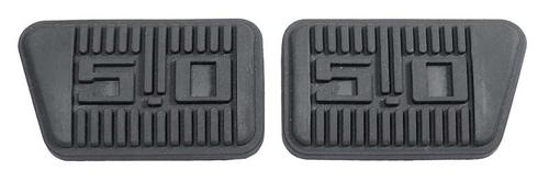 1965-68 Mustang; Brake & Clutch Pedal Pad Set; With "5.0" Logo