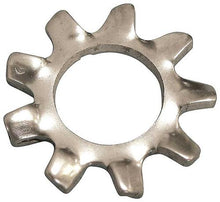 External Tooth Lock Washer, 1/4" ID, Zinc Plated