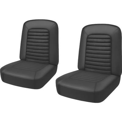 1966 Mustang Fastback 2+2 with Front Buckets Standard Full Set Seat Upholstery; Black