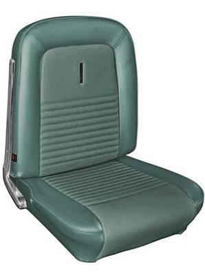 1967 Mustang Coupe; Deluxe Bucket Seat Upholstery; Full Set; Turquoise Sierra Vinyl w/ Comfortweave