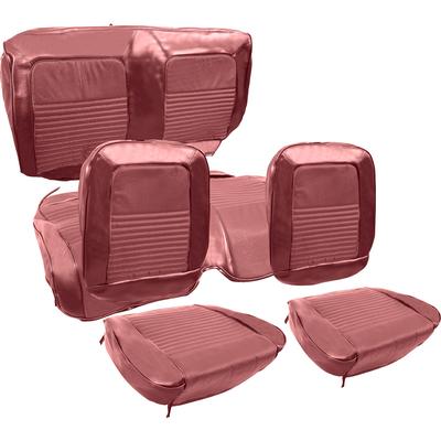 1967 Mustang Convertible; Deluxe Bucket Seat Upholstery; Full Set; Red Sierra Vinyl w/ Comfortweave