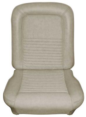 1967 Mustang; Deluxe Front Bucket Seat Upholstery; Front Only; Parchment Sierra Vinyl; Comfortweave Inserts
